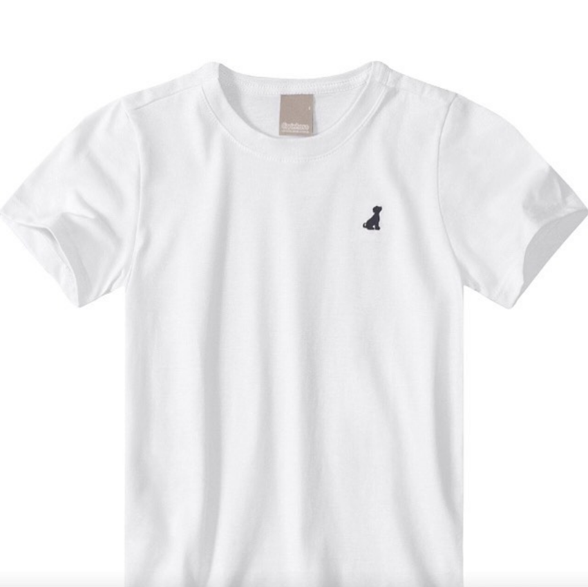 CAMISA BRANCA COM SIMBOLO DE CACHORRO