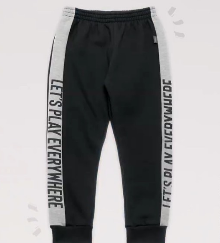 CALÇA MOLETOM PRETA COM LISTRAS